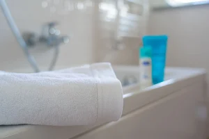 clean folded bath towels