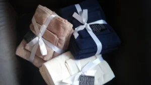 fluffy folded bath towels