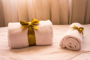 folded bath towels